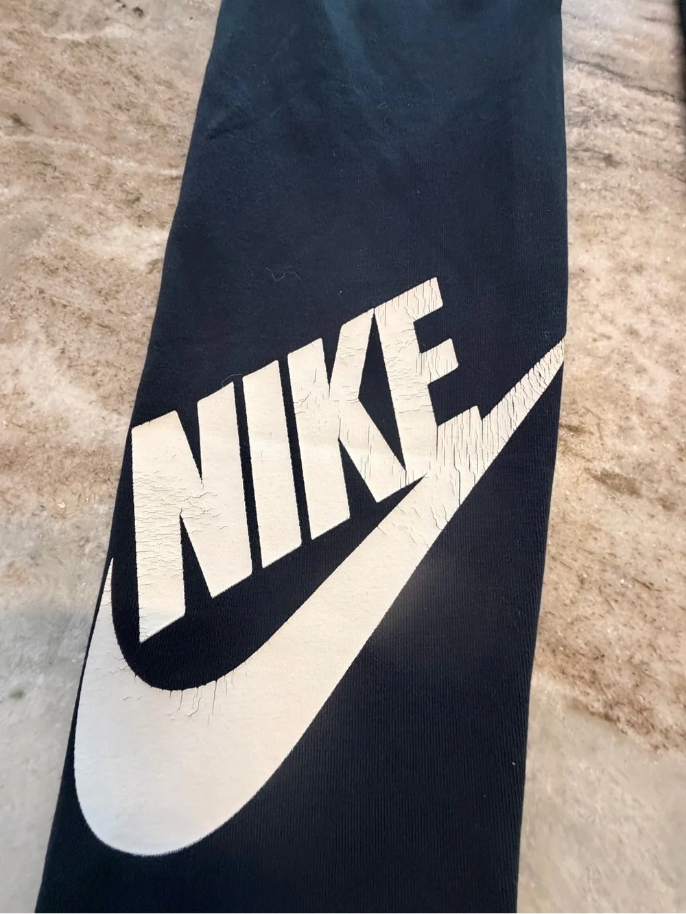 Nike Just Do It Black Logo Leggings Women’s Medium Cotton Blend Full Length